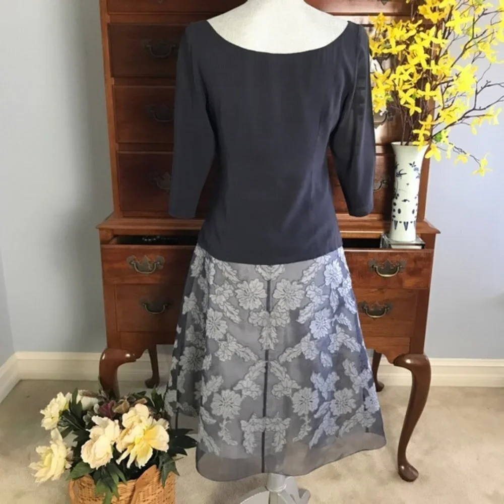 Saja Two-Piece Silk Floral Top/Skirt Set Medium